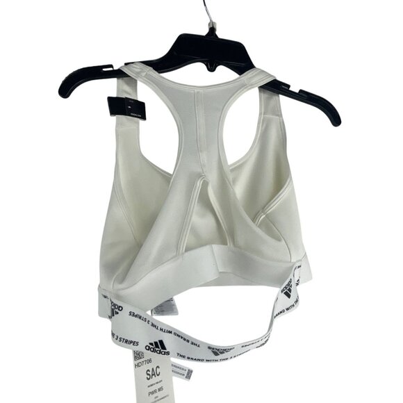 Adidas NWT Women's Power MS Training Sports Bra 36AC White Racerback Workout - Picture 3 of 9